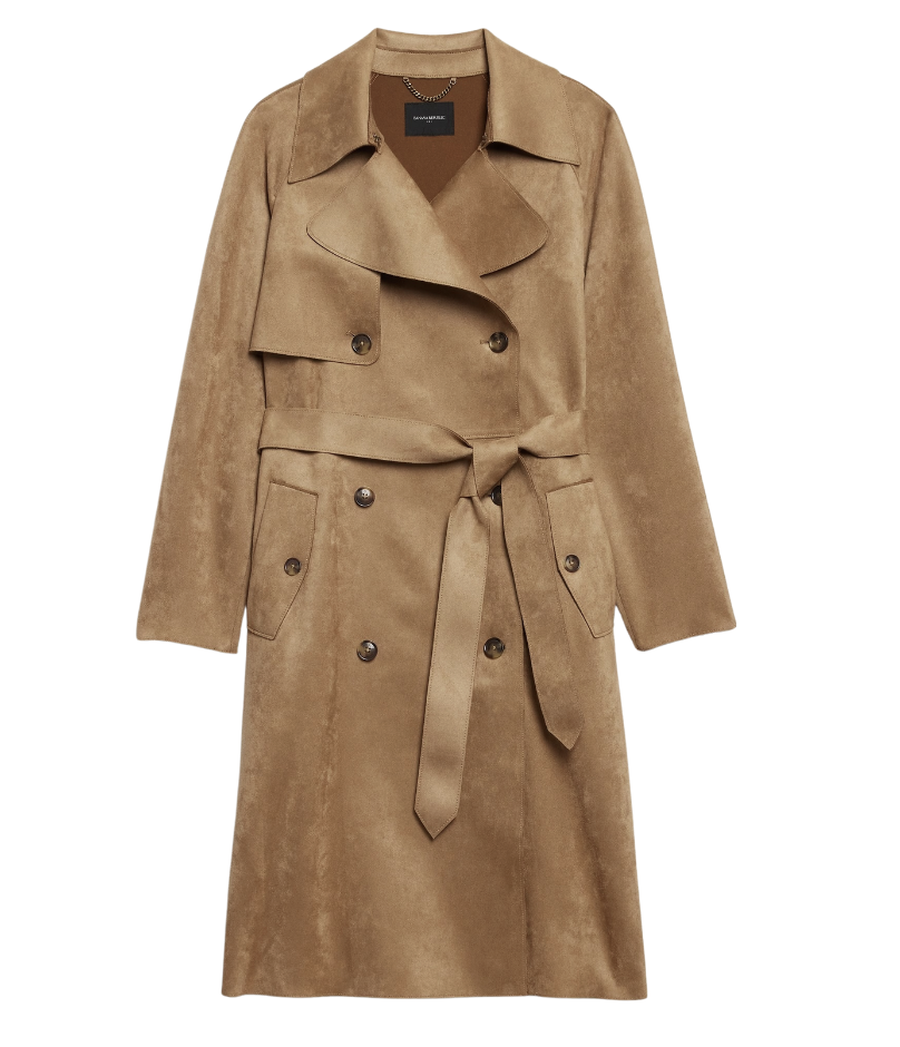 Vegan Suede Trench Coat